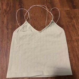 Full Tilt Light Green Ribbed Spaghetti Strap Cami